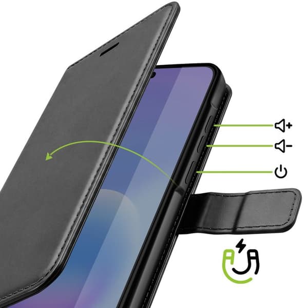 Pungetui til Galaxy A57 med håndledsrem og standfunktion Mayaxess Sort Svart