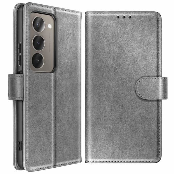 Plånboksfodral - AVIZAR - Xiaomi Redmi 15 5G - Grå - Texturerad - Ställfunktion Grå