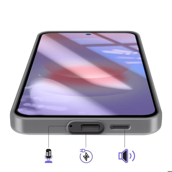 Coque - SAMSUNG - Galaxy A37 - Slät silikon - Höjda kanter - Grå Grå