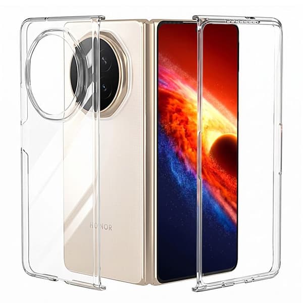 Heldeksel til Honor Magic V6 Foldbar Polycarbonat Gennemsigtig Vit