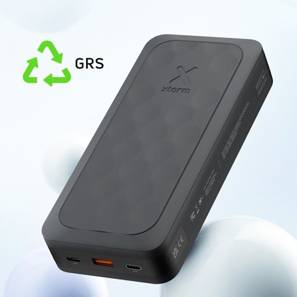 Ulkoakku 27000mAh 67W 2x USB-C + USB-C LED-näyttö Kompakt Xtorm Musta Svart