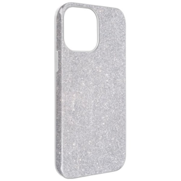 iPhone 13 Pro Glitter Avtagbart halvstyvt silikonfodral Silvergrå
