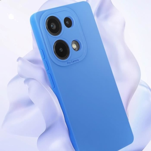 Fodral till Xiaomi Redmi Note 13 Pro 4G - AVIZAR - Matt silikon - Kameraskydd Blå Blå