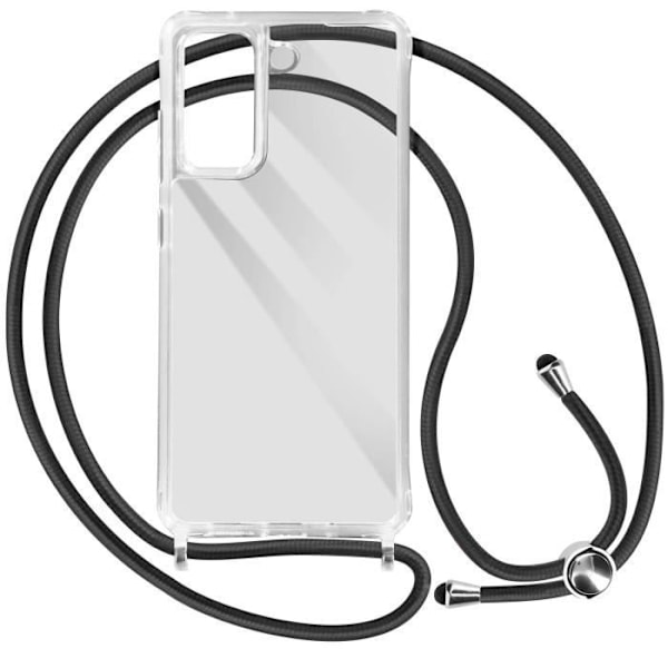 Coque - Snöre - Samsung Galaxy S21 FE - Styv - Transparent - Justerbar rem Vit