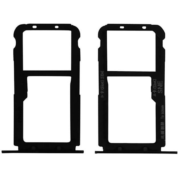 SIM-korttiteline - Huawei - Mate 20 Lite - Musta - Yhteensopiva nanoSIM- ja micro SD - Helppo vaihto Svart