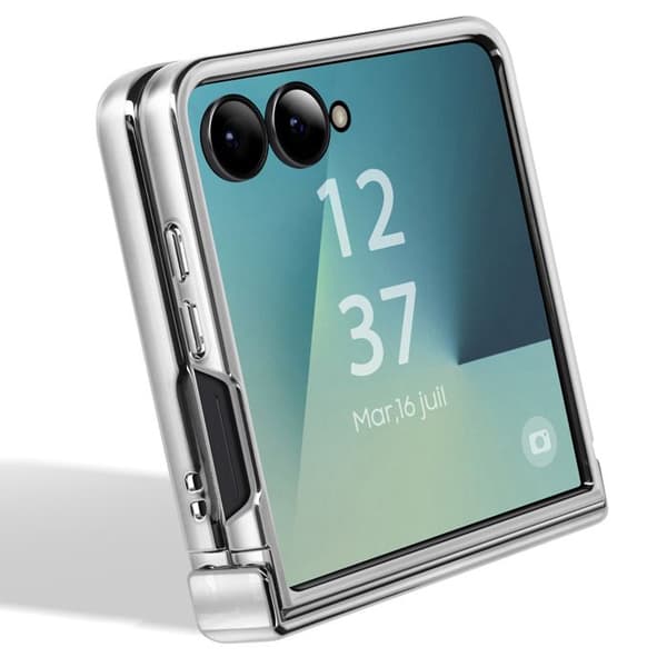 Skal - AVIZAR - Galaxy Z Flip 7 - Kromad - Hinge-skydd - Styv Grå