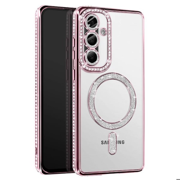 Coque Diamant för Samsung Galaxy A36 MagSafe Contour Strass Rosa Rosa