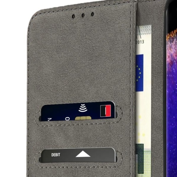 Cover Oppo Find X5 Pro Flip Wallet Funktion Videostöd grå