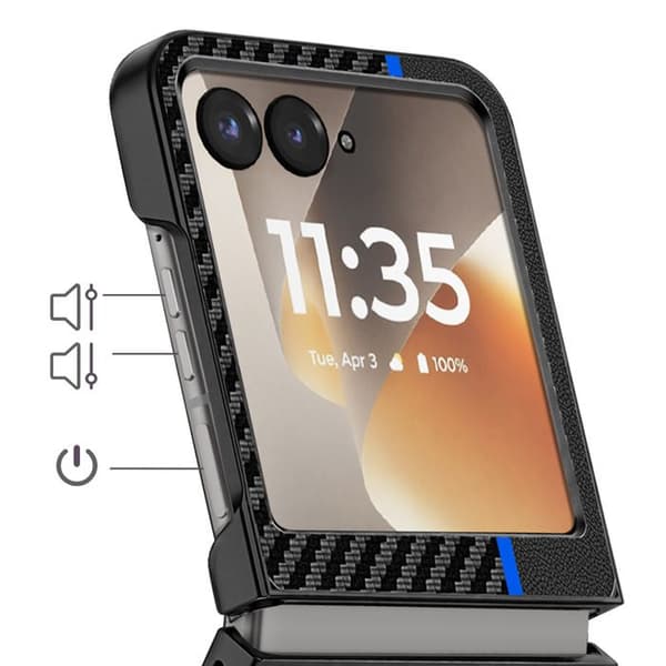 Skal för Motorola Razr 70 Kolfiber Effekt Hård Skydd Blå Blå