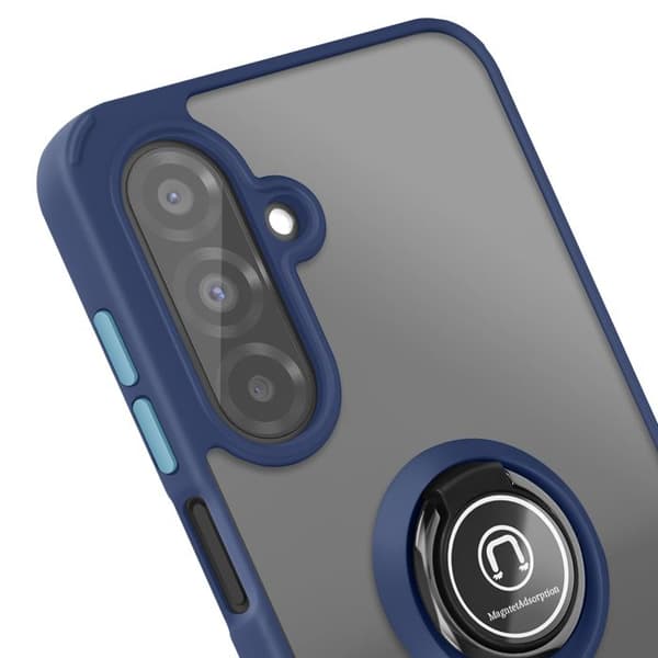Cover til Galaxy A27 Beskyttelse i Bi-materiale med Rotationsring Blå Blå