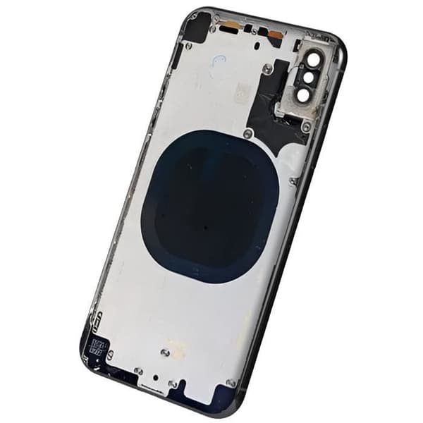 Erstatningschassis - iPhone - X - Sort - Bagsideglas - Holdbar reparation Svart