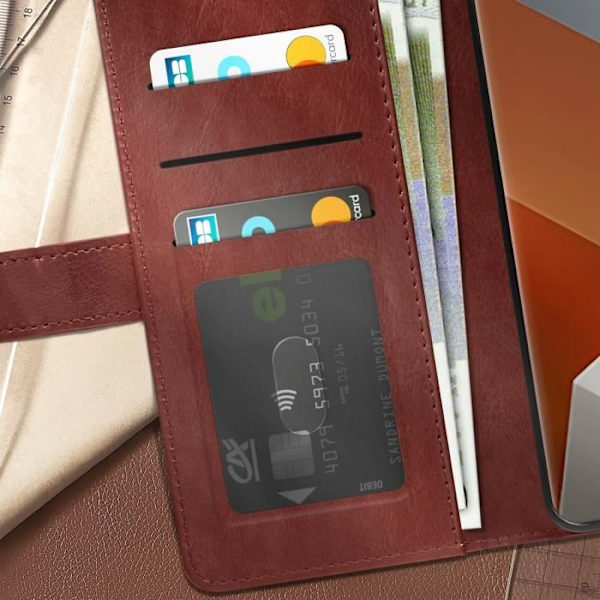 Mobilfodral - Xiaomi - Redmi Note 13 Pro Plus - Vintage - Brun - Videostöd kastanj