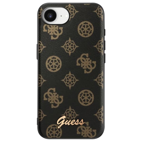 MagSafe-cover til iPhone 17. serie Peony Script Logo Stødabsorberende Guess Sort Svart