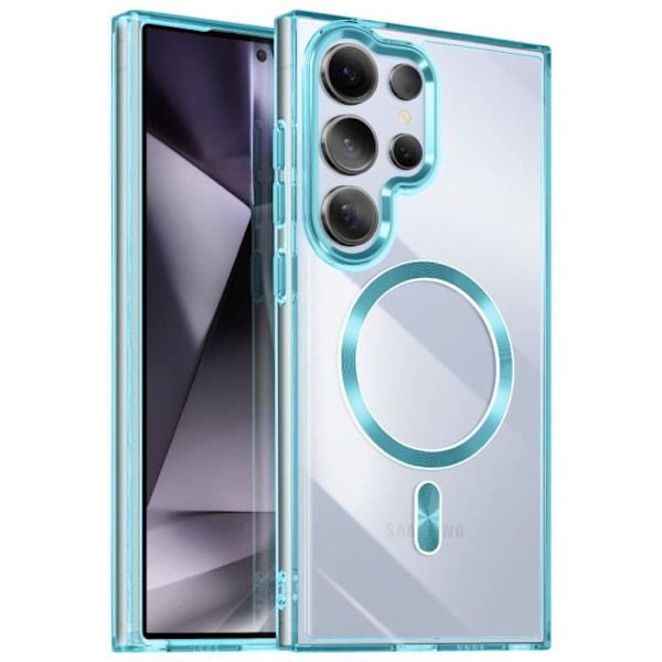 Coque MagSafe för Samsung Galaxy S24 Ultra Bakparti i Blått Glas Blå