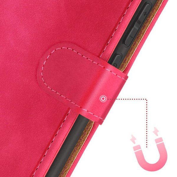 Pung til Oppo Reno 13 med magnetisk klap i fuchsia Rosa