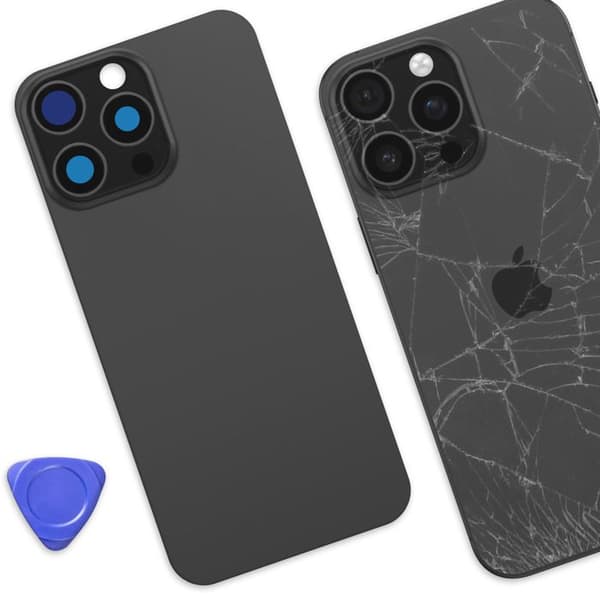 Ersatzbatteri til iPhone 16 Pro Max med indbygget klæbende sort Svart