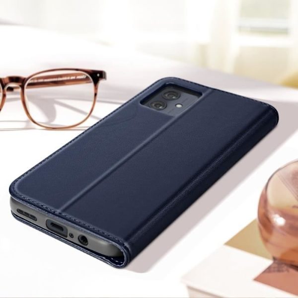 Kotelo Motorola Moto G54 Lompakkotelineelle Binfen Color Series Midnight Blue Blå