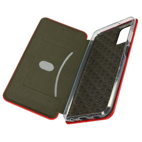 Etui til Samsung Galaxy A03s Flip Card Holder Support Rød satinfinish