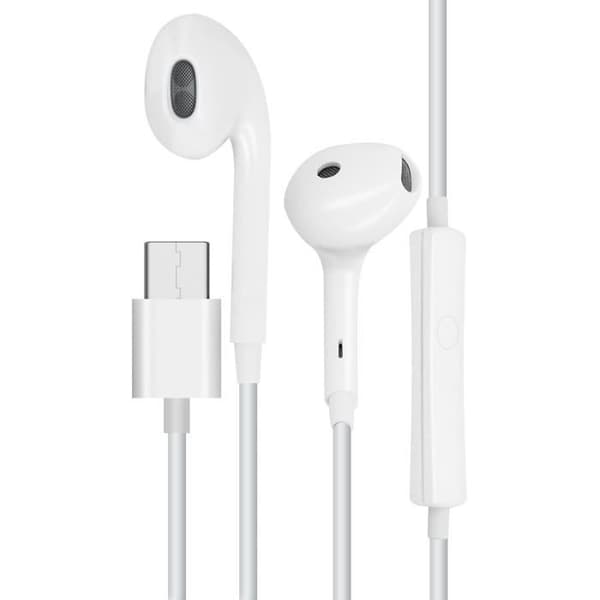 USB-C hörlurar - OPPO - Modell med mikrofon - Stereo ljud - In-ear - 1m Vit