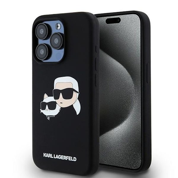 Etui til iPhone 15 Pro Max - Karl Lagerfeld Silikone MagSafe (KLHMP15XSKCHPPLK) - Karl&Choupette