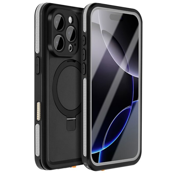 Coque för iPhone 16 Pro Max MagSafe Hel Vattentät IP68 Redpepper Svart Svart