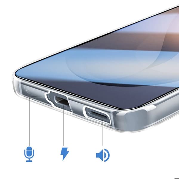Packskydd för Galaxy S26 Plus Silikonfodral och Härdat Glas Stötsäker Transparent Vit