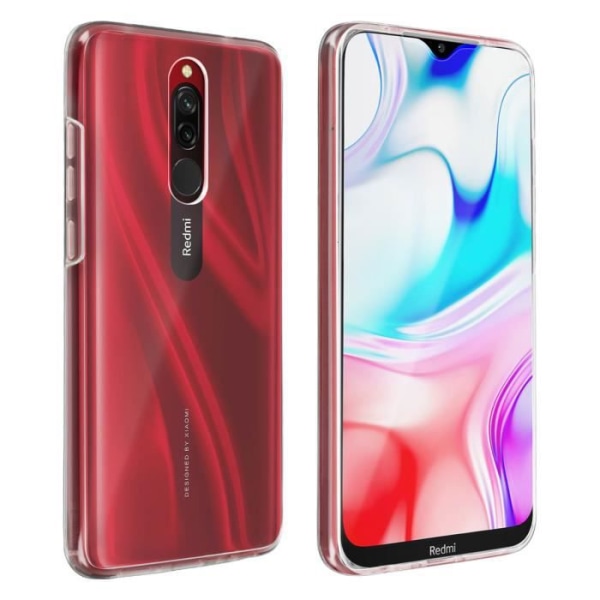 Suojakuori - AVIZAR - Xiaomi Redmi 8/8A - Kova takana - Pehmeä edessä - Valkoinen Vit