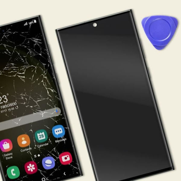 Soft OLED-skærm - AVIZAR - Samsung S23 Ultra - Touch Glass - Lys grøn chassis Grön