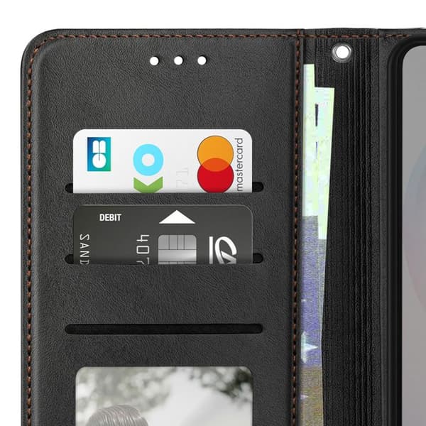 Plånboksfodral för Galaxy S26 Plus med handledsrem och videostöd svart Svart