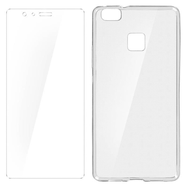Full Protection Pack - Läpinäkyvä kotelo + karkaistu lasikalvo Huawei P:lle Transparent