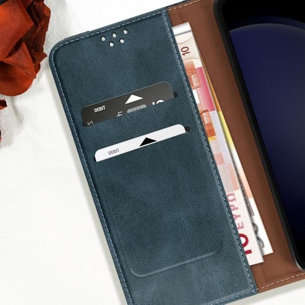 Etui til Samsung Galaxy S24 FE Flip Magnetic Stitched Wallet Midnight Blue Blå