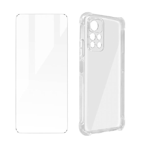 Skyddspaket - AVIZAR - Xiaomi Poco M4 Pro 5G - Stötsäkert fodral - 9H härdat glas - 360° skydd Transparent
