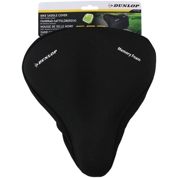 Cykelsædeovertræk - Dunlop - Memory skum - Sort - 26x23,5 cm - 150 g sort