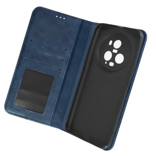 Fodral för Honor Magic 5 Pro plånbok videostöd kors och tvärs mönster Blå Blå