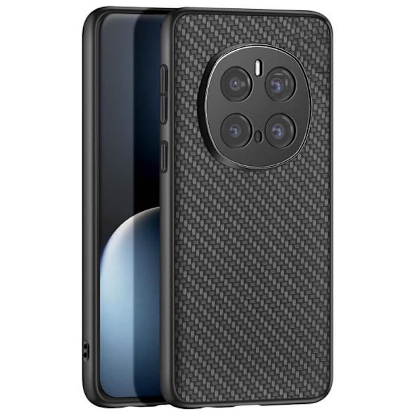 Coque i kolför för Honor Magic 7 Pro Vävt Läder Silikon Kant Svart Svart