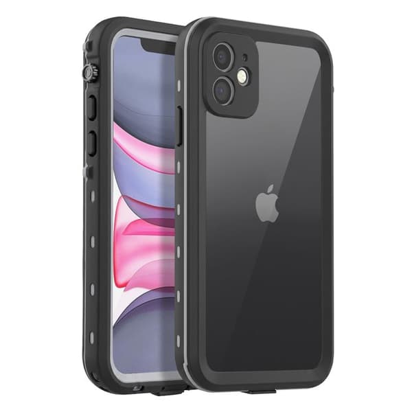 360° Helcover til iPhone 11 Vandtæt IP68 med Skærmbeskyttelse Shellbox Sort Svart