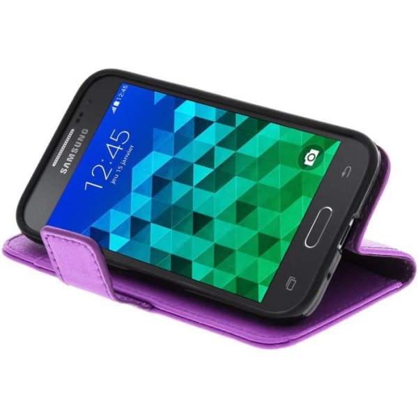 Pung etui - Kortholder Cover - til Samsung Galaxy Core Prime - Lilla