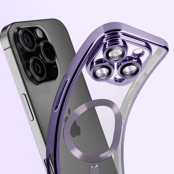MagSafe-cover til iPhone 16 Pro Max med ultra elegant lilla kromkant Violett