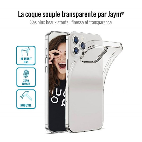 IPhone 16 Pro Pehmeä Kuori Langattomasti Lataukseen Yhteensopiva Jaym Läpinäkyvä Vit