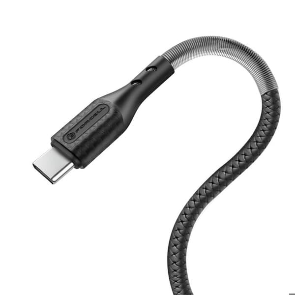 USB-C til USB-C 100W Power Delivery 3.0 Flettet Kul 1m Forcell Sort