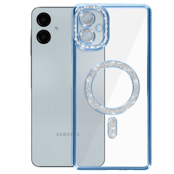 Coque Diamant til Samsung Galaxy A06 MagSafe Kontur Strass Blå Lys Blå