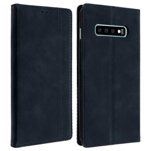 Hölster - Samsung - Galaxy S10 - Fodral Folio - Kortplats - Inbyggt stöd - Blå Blå