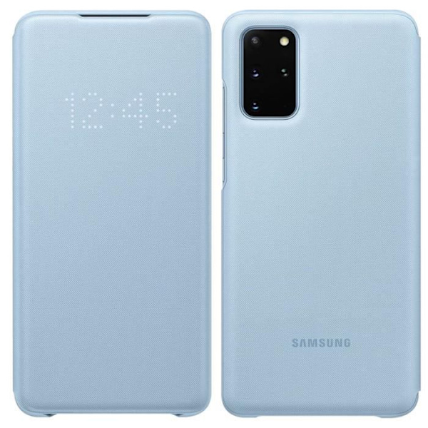 Étui - Samsung - Galaxy S20 Plus - Gennemsigtig Klap - Led View Cover - Himmelblå Himmelsblå