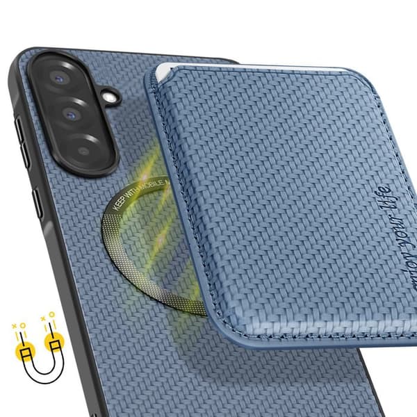 Coque - Samsung - Galaxy A36 - Magnetisk - Kolfiber - Antiglidande Blå