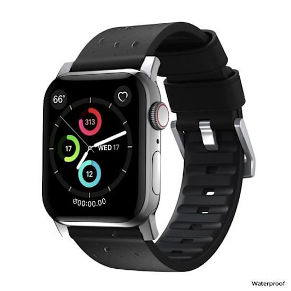 Apple Watch Nomad Active Pro -ranneke Apple Watchille 42/44mm harmaa/musta