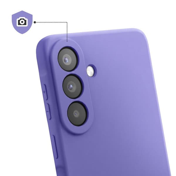 Silicone Soft-Touch Cover til Galaxy A57 med Microfiber Foring i Lilla Violett