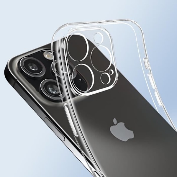 AVIZAR Fodral till iPhone 16 Pro Max - Skyddat kamerablock - Genomskinlig Transparent