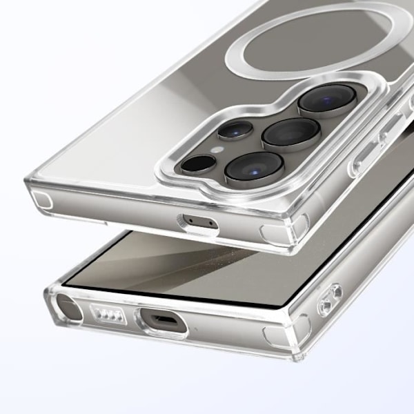 MagSafe-skal för Samsung Galaxy S24 Ultra Baksida Glas Färg Silver Grå