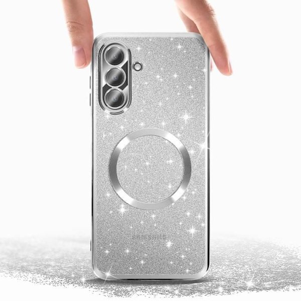 Coque MagSafe til Samsung Galaxy A26 Silikone Glitrende Sølv Grå