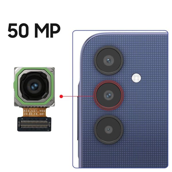 Bagkamera til Galaxy A25 5G Hovedsensor 50MP Service Pack Samsung Sort Svart